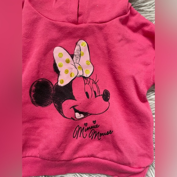 Pink Mini Mouse 2 piece set. (Hoodie & Sweat pants) Size 2T. - Picture 3 of 6